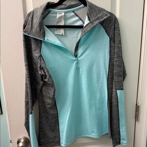 Under Armour Aqua and Charcoal Quarter-Zip Top